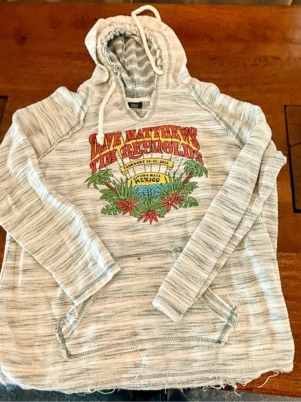 Dave Matthews & Tim Reynolds Mexico 2019 Hoodie - Cream Striped